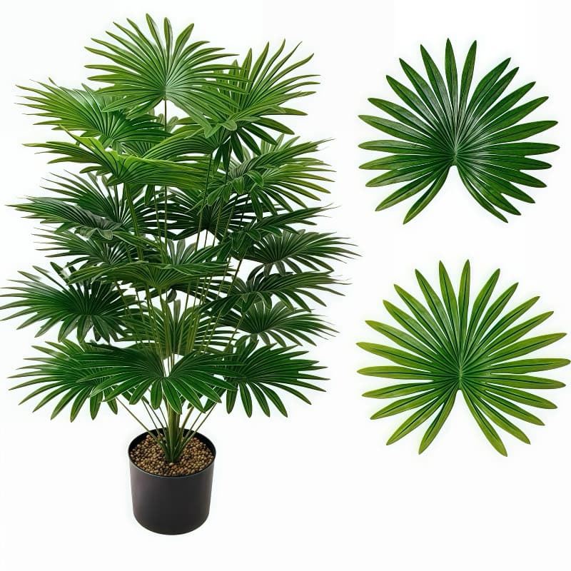 Planta Artificial Palmeira Grande 18 Folhas 70cm Decorativa