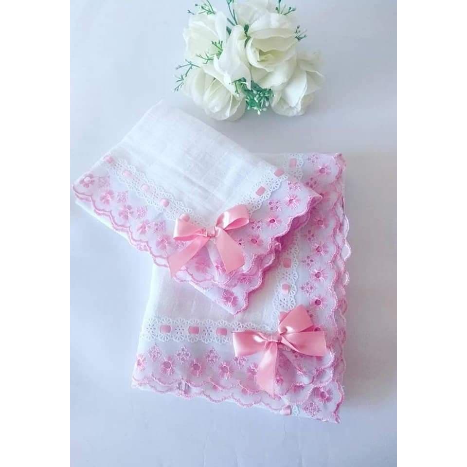 Kit fralda Lesse 02 peças Rosa Bebê