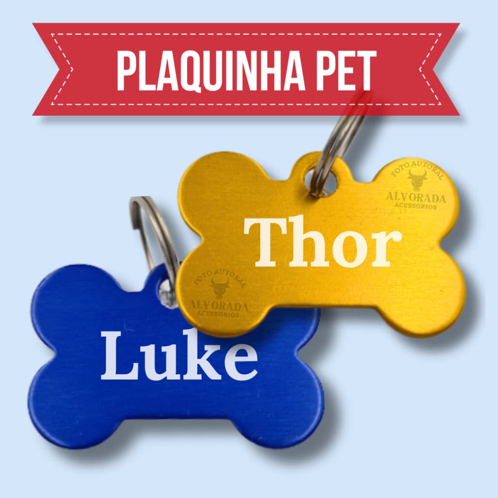 Plaquinha De Identificação Para PET Cachorro Gato Com Nome e Contato