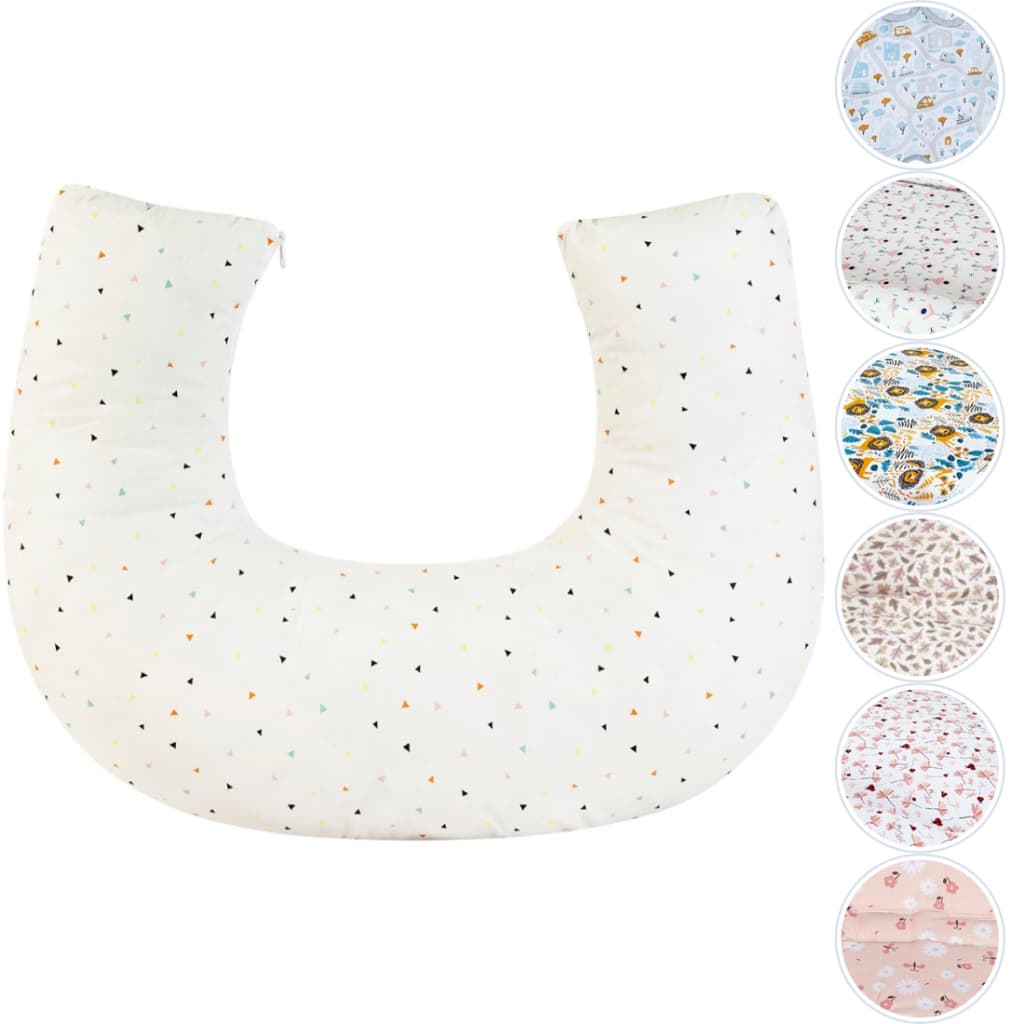 Almofada De Amamentação Estampada Com Zíper Antialérgico - 100% Algodão