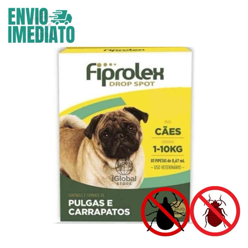 Remedio Pipeta Fiprolex Caes antipulgas e carrapatos 1 a 10kg leve 3 pague 2 Original