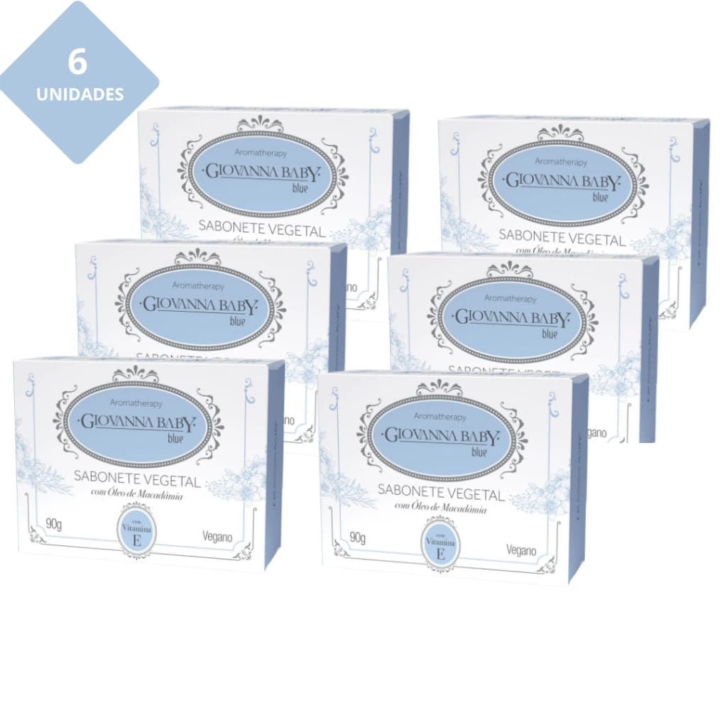Kit 6un Sabonete barra 90g Giovanna Baby Blue