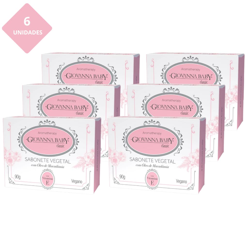 Kit 6un Sabonete em barra 90g Giovanna Baby Classic