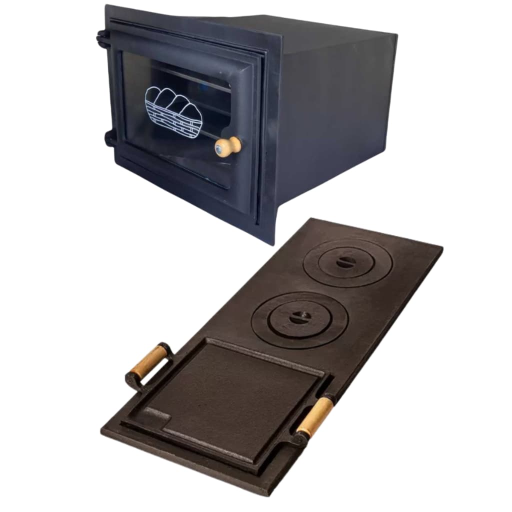 Forno Frente de Vidro e Fundo de Aço Carbono - TAM. 50x46x35 + Chapa Multiuso 3F C/ Redução 70x30