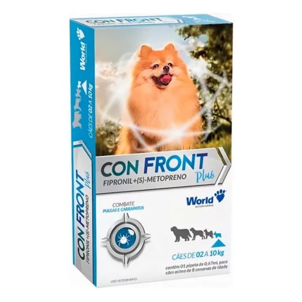 Confront Plus 2 a 10kg Antipulgas Pipeta Fipronil Cães