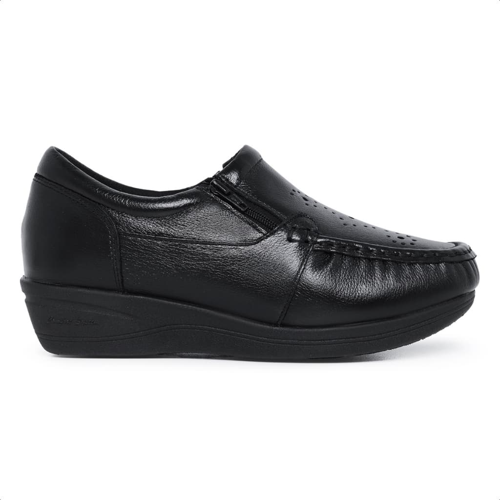 Mocassim Feminino Ortopedico Conforto Dia a Dia Macio Em Couro