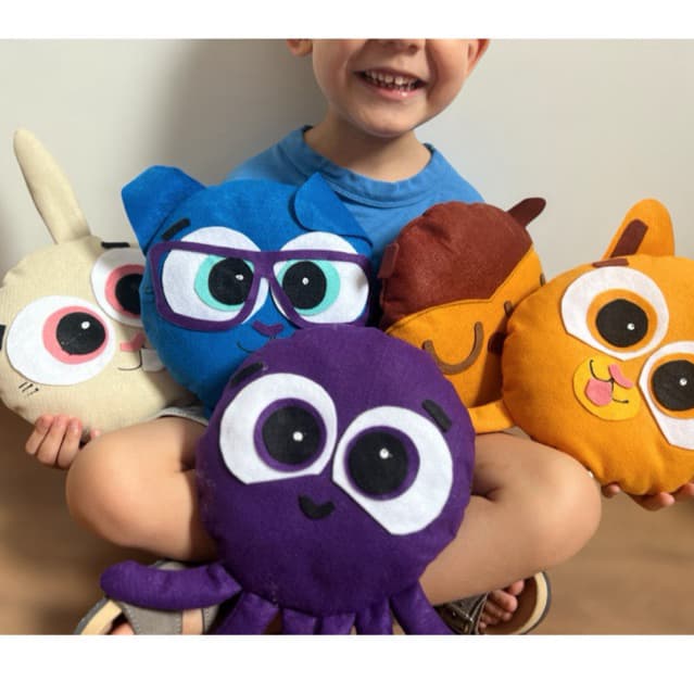 Turma de 6 bonecos bolofofos feltro/ensaio fotográfico/funk pão de queijo /festa infantil / desenho youtube