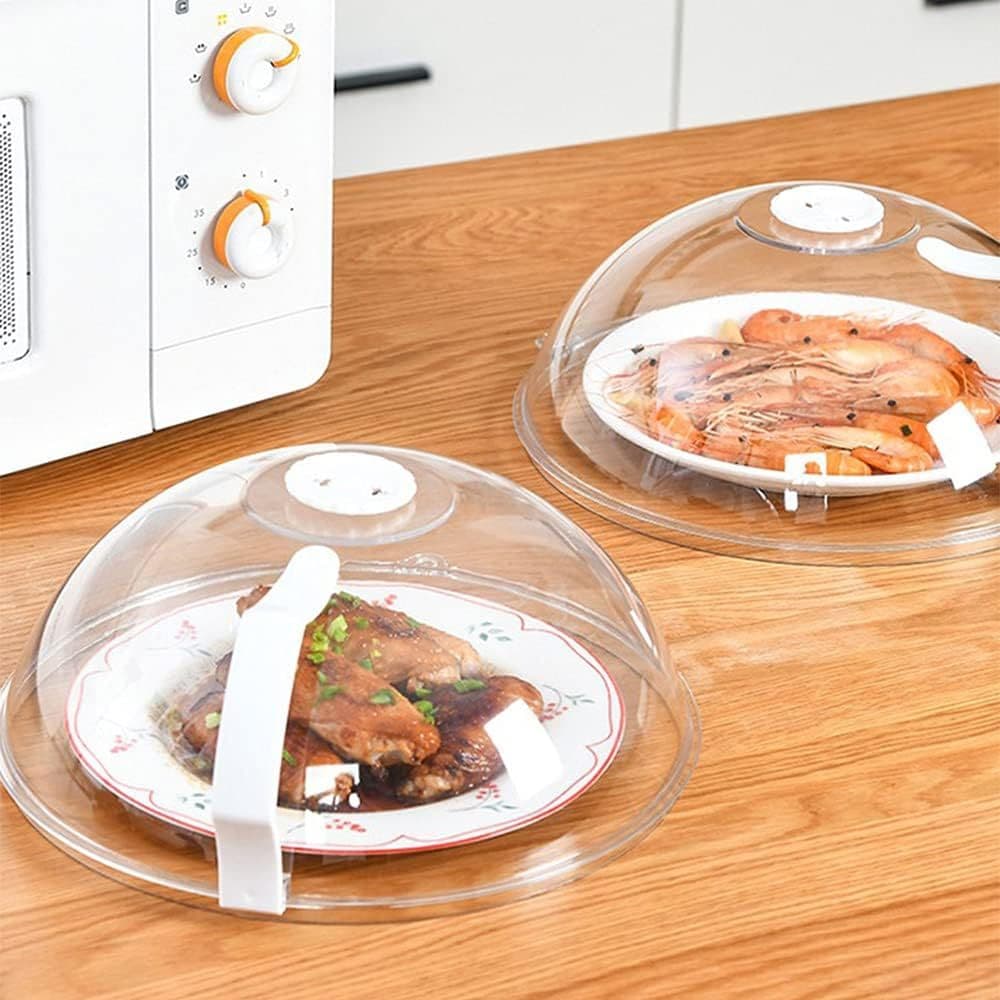 Tampa de Microondas Anti Sujeira Comida Com Válvula Alça De Plástico