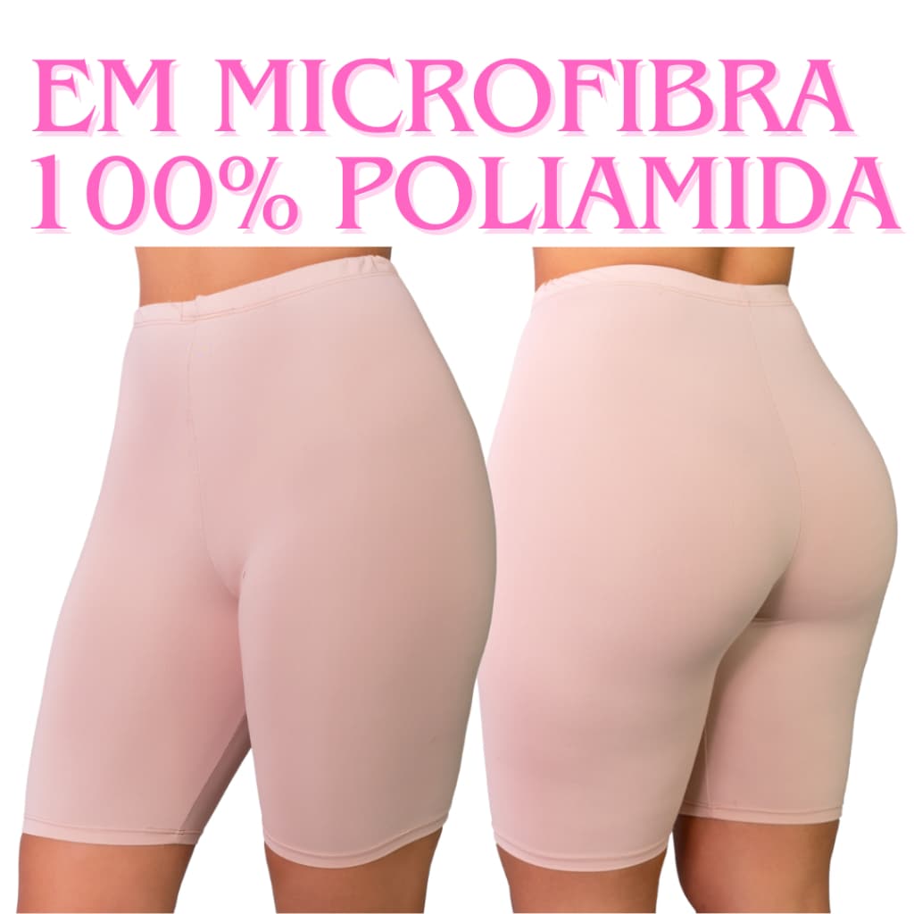 Short Bermuda Anágua Segunda Pele Longo Feminino Microfibra 100% Poliamida