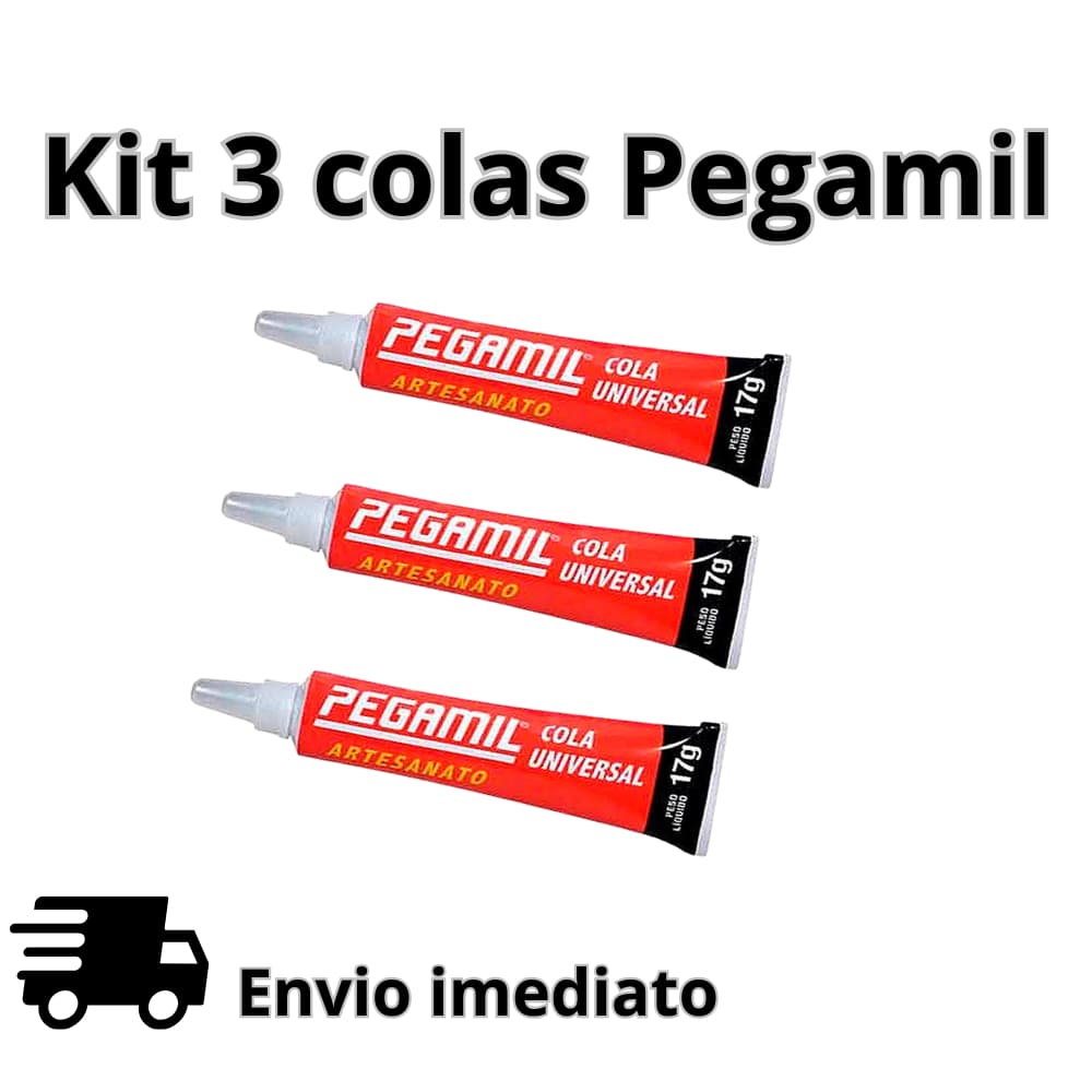 Kit C/3 Cola universal pegamil artesanato 17G - ENVIO IMEDIATO