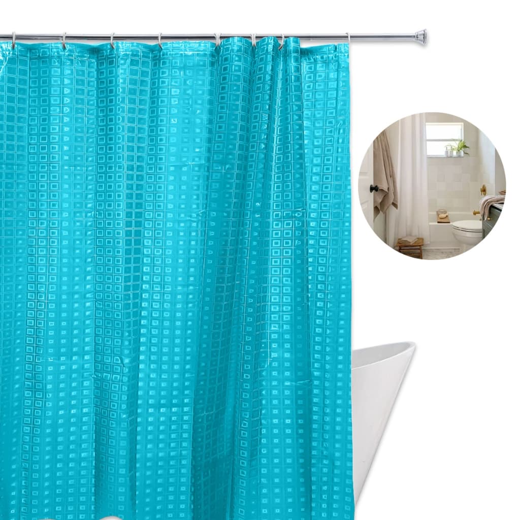 Cortina Box Em PVC Para Banheiro Anti Mofo Lavável Grossa Com Ganchos