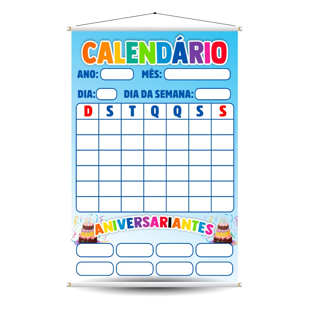 Banner Pedagógico Calendário Banner Escolar aniversariantes OBS. NÃO ALTERAMOS A ARTE