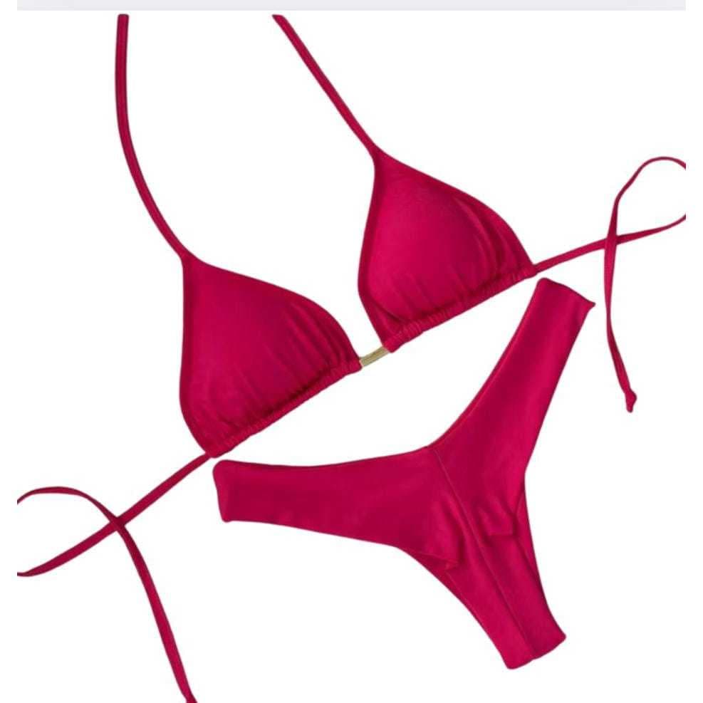 Biquíni Cortininha Asa Delta Com Bojo Removível Fio Duplo Suplex Premium