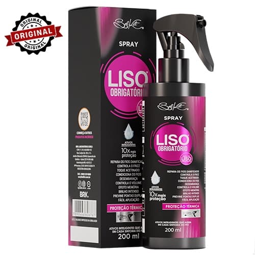 Spray Finalizador Liso Obrigatório 200ml - Proteção térmica, reconstrução e finalizador capilar