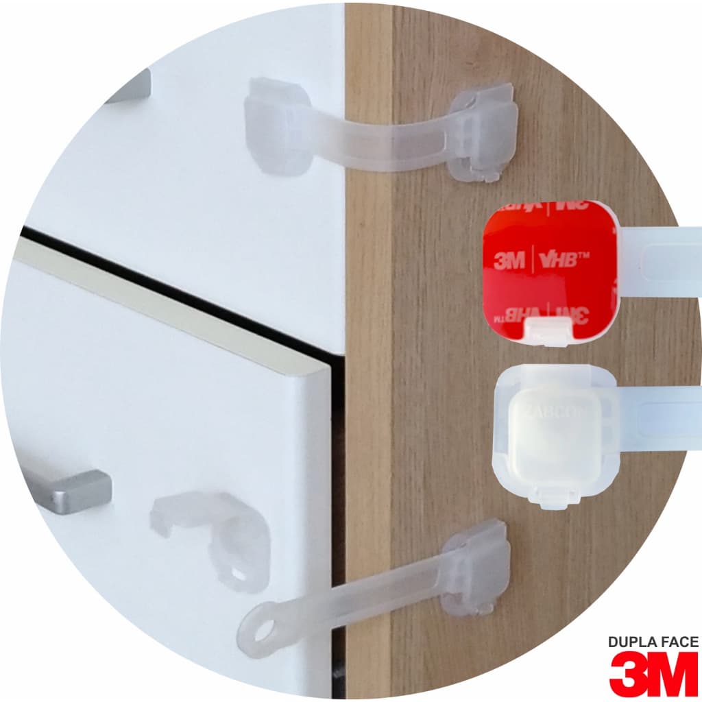 Kit 8 Trava Gaveta Armário Geladeira Porta Vaso Sanitário Protetor Infantil Bebe TRANSPARENTE