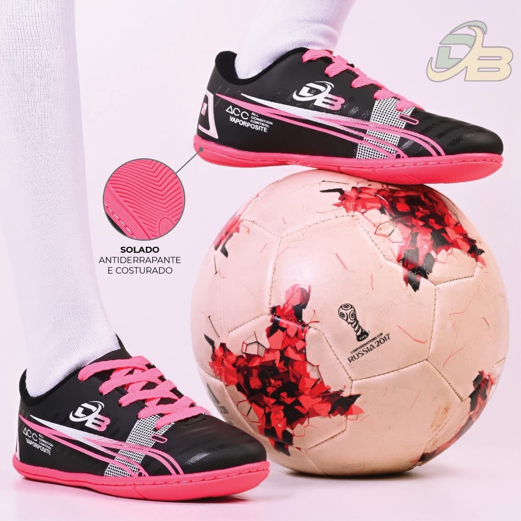 Tênis Futsal Salão Society Feminino Chuteira Colada E Costurada Reforçada Futebol Meninas