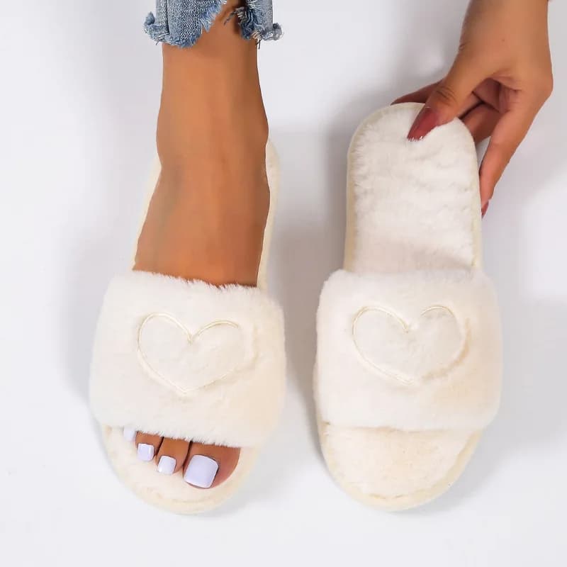 Pantufa Pelo Slide Branco para Noivas maternidade debutantes madrinhas casamento
