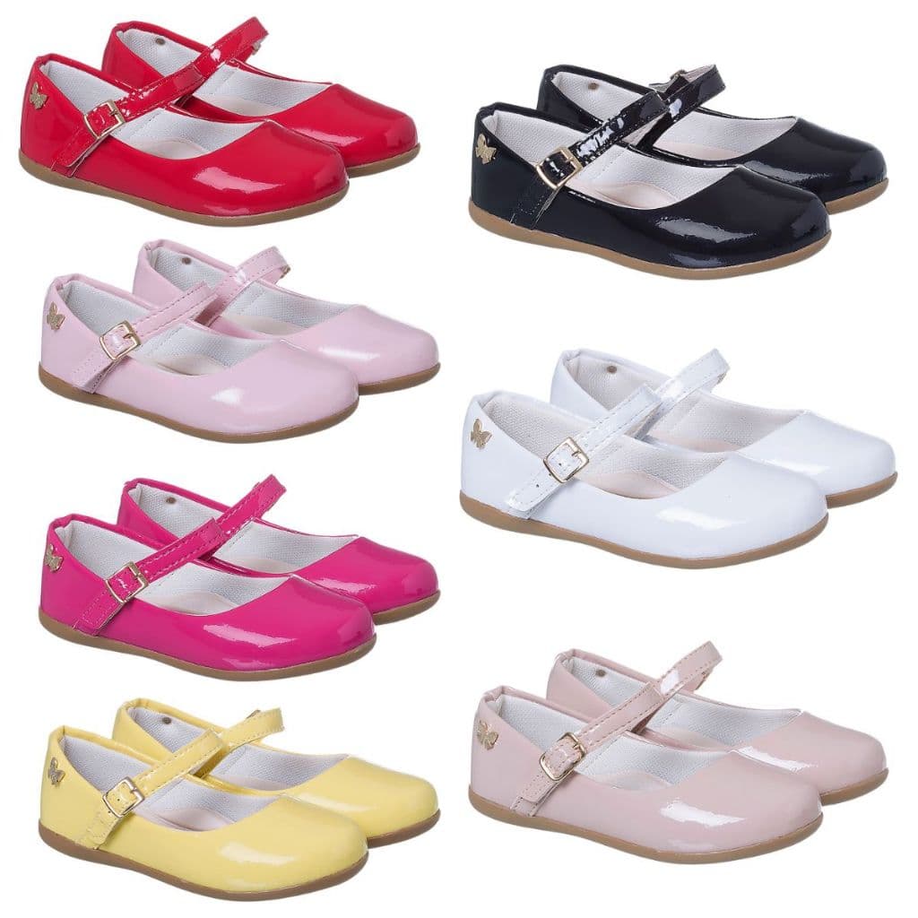 Sapatilha Feminina Infantil Menina Verniz Lisa Básica Confortável 20 Ao 34