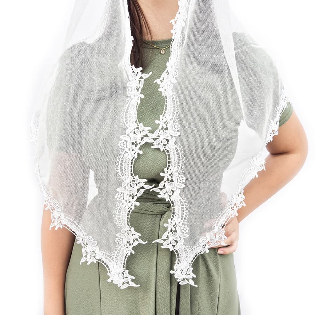 Véu Ccb Congregação Cristã Renda Floral Média Adulto (Nilsen)