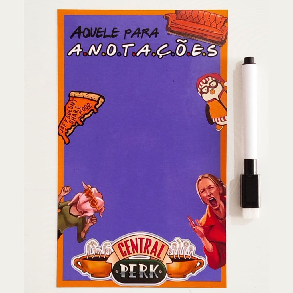 Lousa Magnética de Geladeira "Aquele Para Anotações" com Caneta 12x19,5cm Lista de Compras, Planner