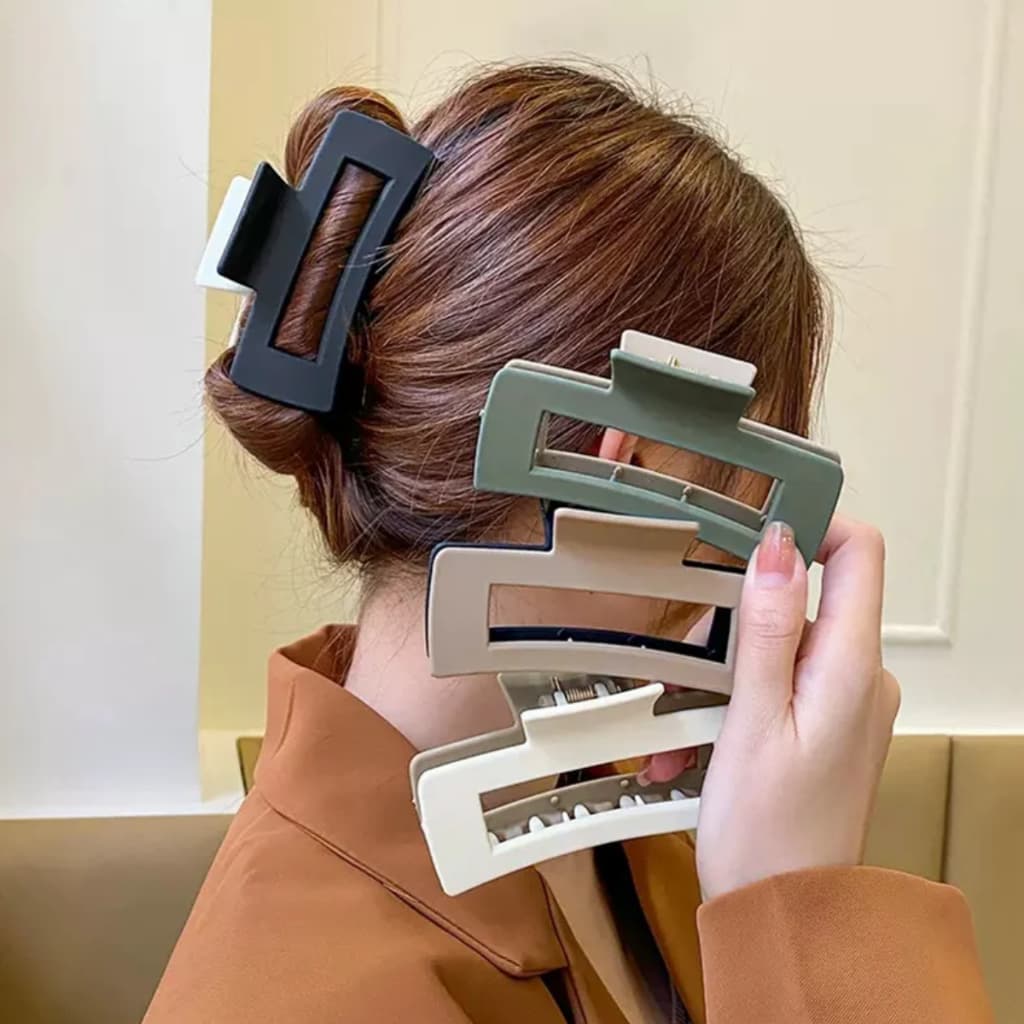 Presilha Grampo Prendedor de Cabelo Grande Quadrado Tubarão Acessórios