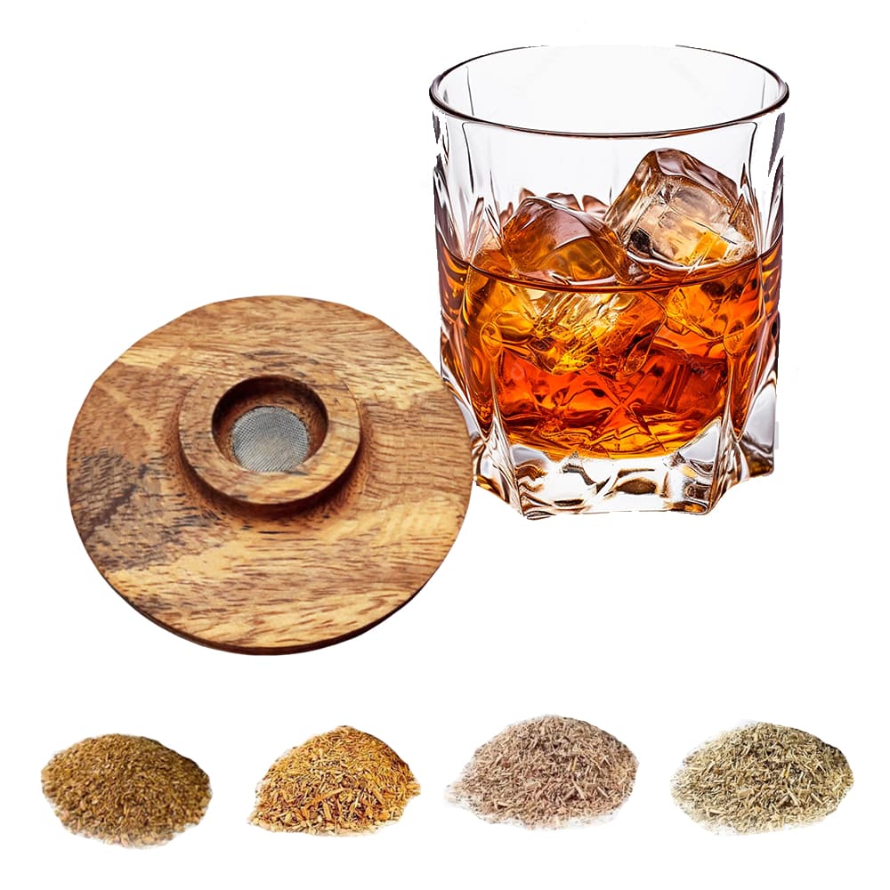 Defumador Rustico de Madeira para Bebidas e Alimentos