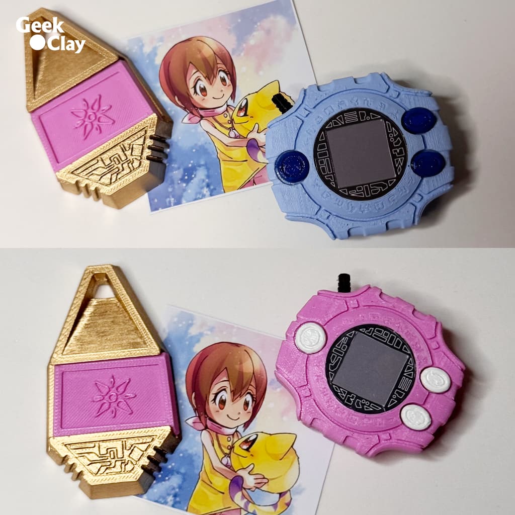 Digimon Adventure -  Digivice ,  Digitag (Pingente) e Brasão - Item Decorativo em Impressão 3D