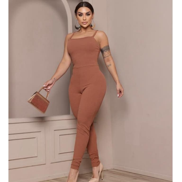 Macacão Virginia Sem Bojo Comprido Anarruga Premium Com Alça Modelador Moderno todas Ocasiões