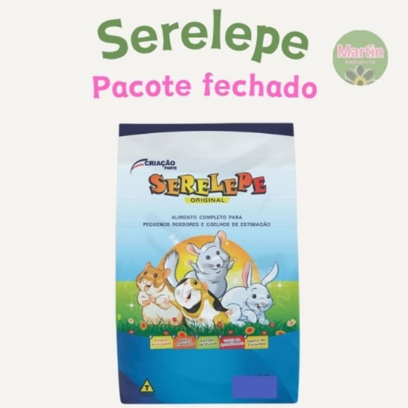 Ração Extrusada Serelepe 750g, hamster, gerbil, pacote fechado