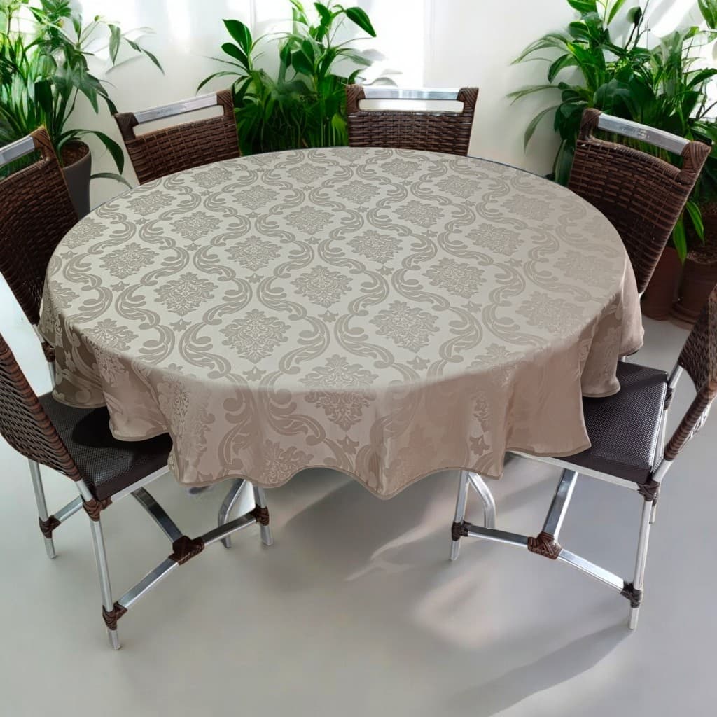 Toalha Forro de Mesa Redonda 4, 6, 8 Cadeiras em Jacquard Premium