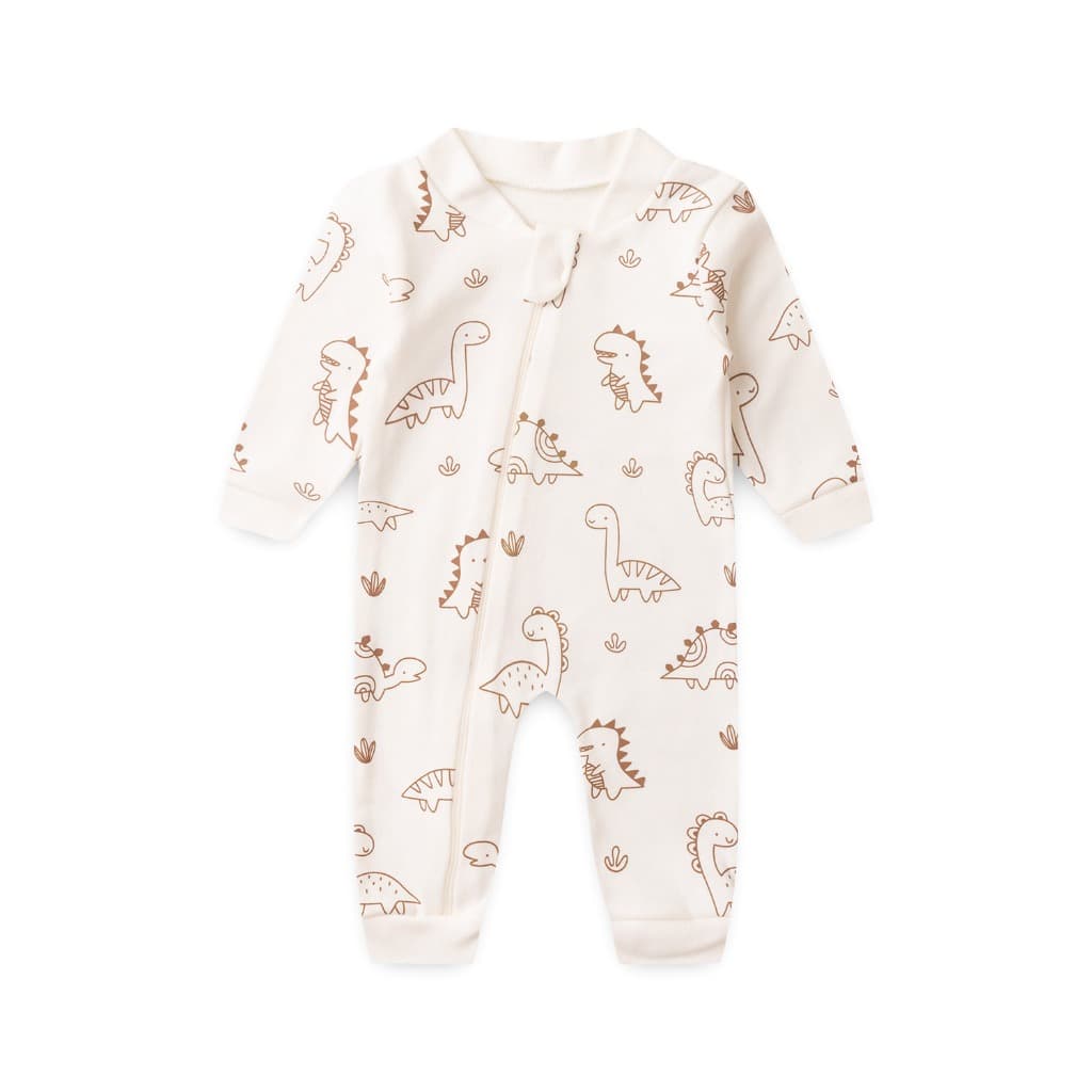 Macacão Bebê Suedine Estampado com Zíper RN ao G