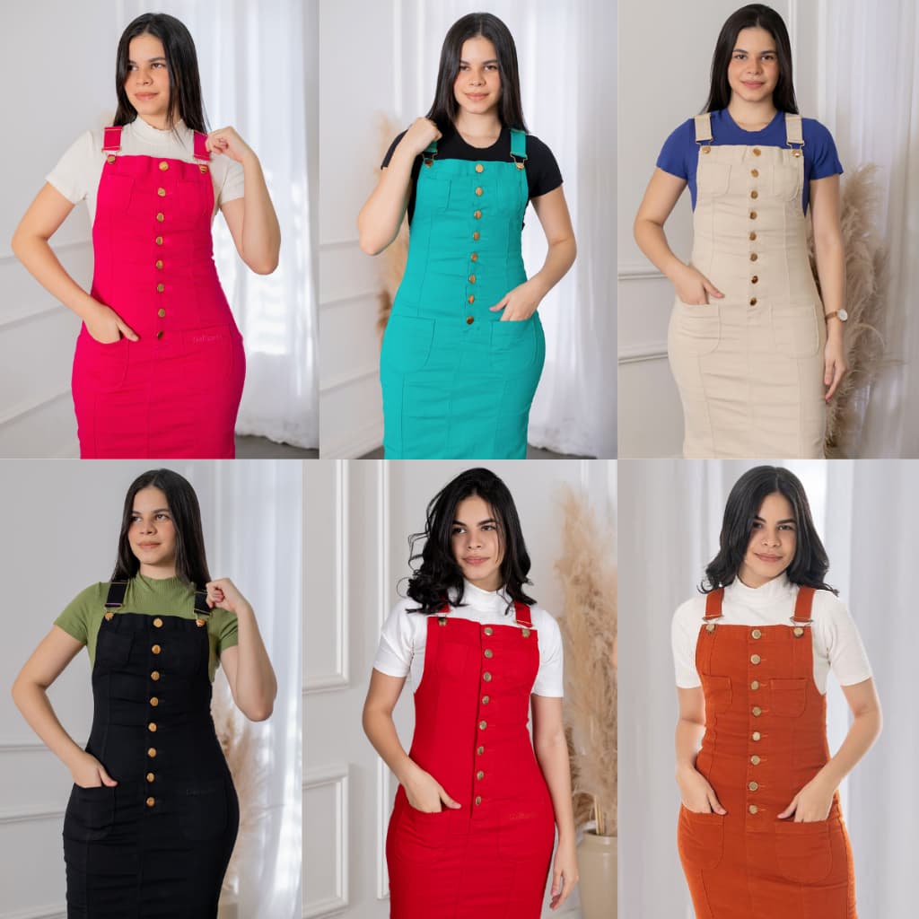 Jardineira Moda Evangéica Várias Opções de Cores