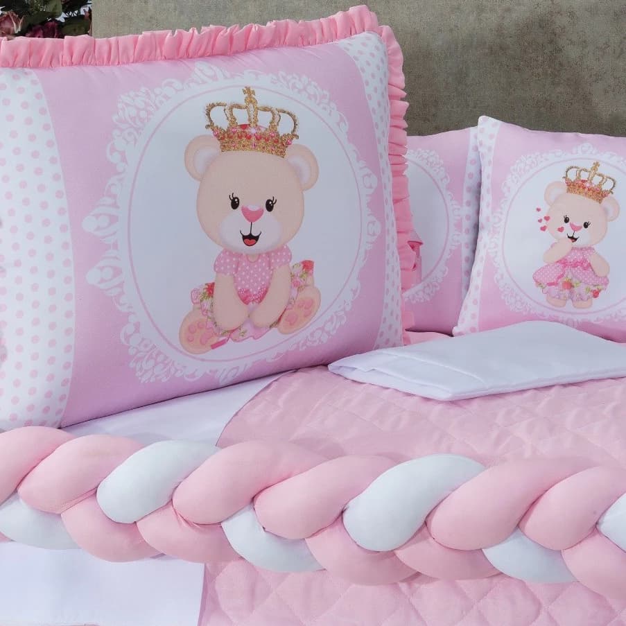 Kit Berço Menina 12 Peças Completo Padrão Americano Menina Menino Macio