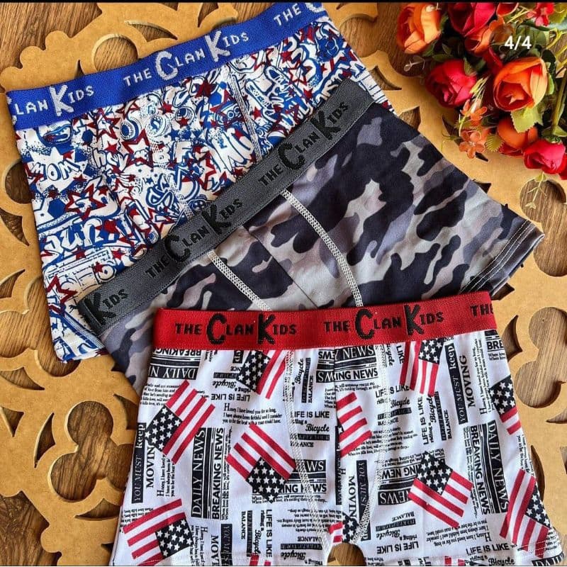 KIT 10 CUECAS BOXER INFATIL ESTAMPADAS