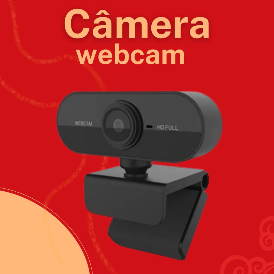 Câmera Webcam Full Hd 1080p 30fps Preto Video chamada Call