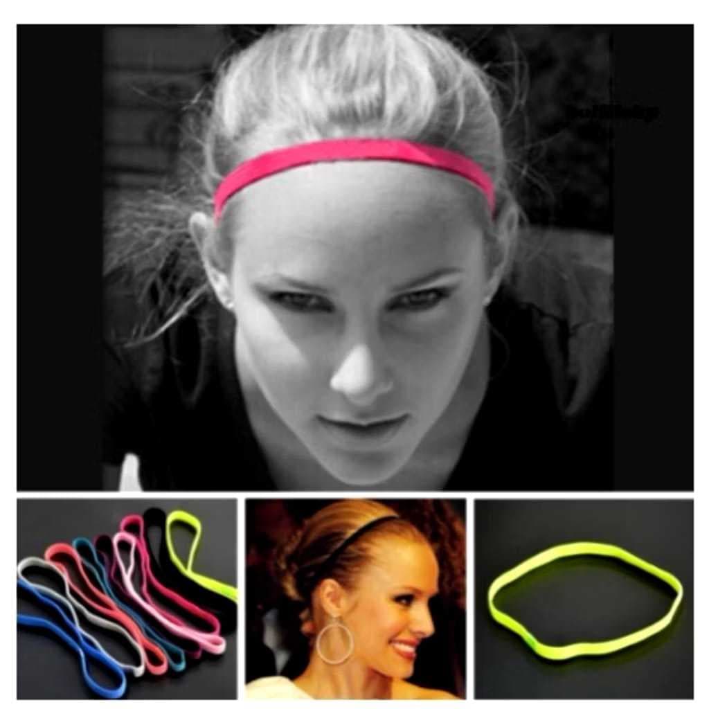 Kit 6 Faixas Para Cabelo Esportivo Colorido e Preto