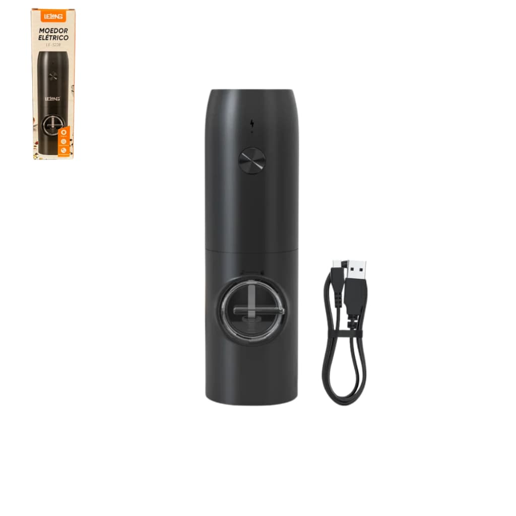 Moedor De Pimenta De Reino Sal Temperos Grosso E Fino Ajustável Elétrico Premium