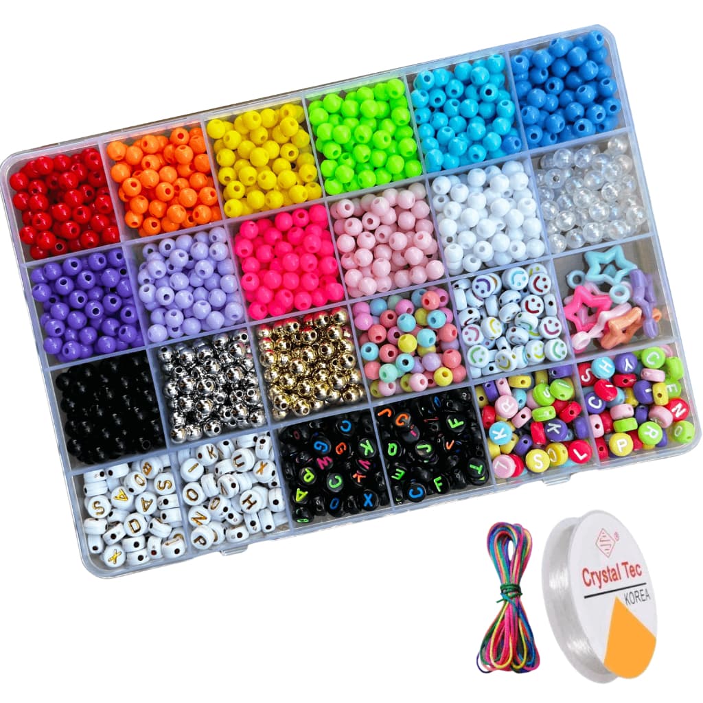 Maleta Kit Infantil Para Pulseira Colar Miçangas + Silicone