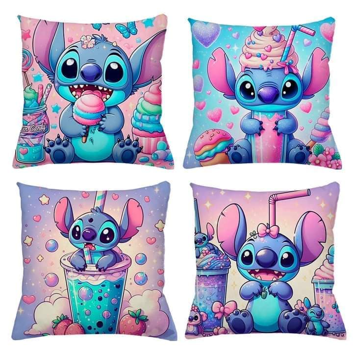 KIT DE  4 MINI ALMOFADAS 23x23 PERSONALIZADAS DO STHITCH COM ENCHIMENTO *
