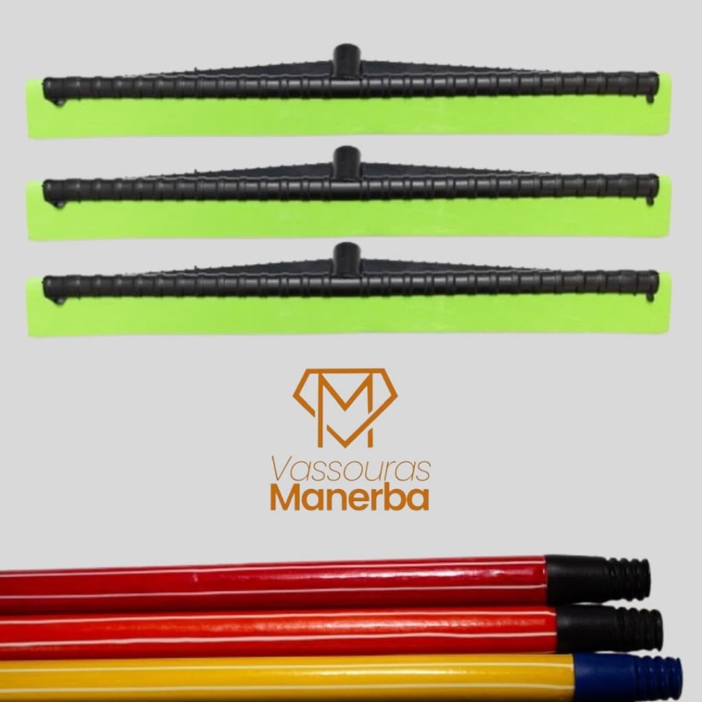 KIT 3 RODOS PLASTICOS DE 60 CM COM 3 CABOS PLASTIFICADOS