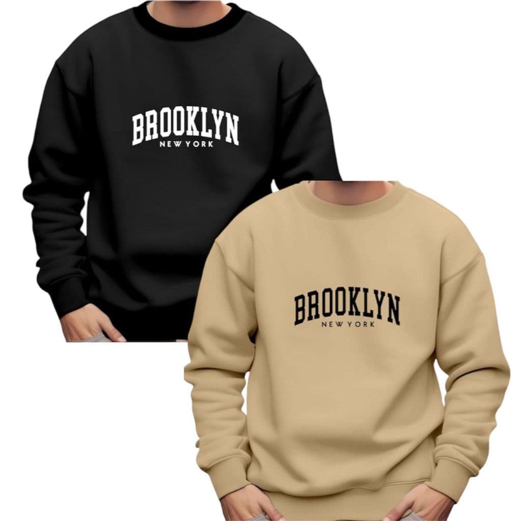 Kit Blusa De Frio 2 Peças Moletom Gola Redonda Careca Flanelado Promoçao