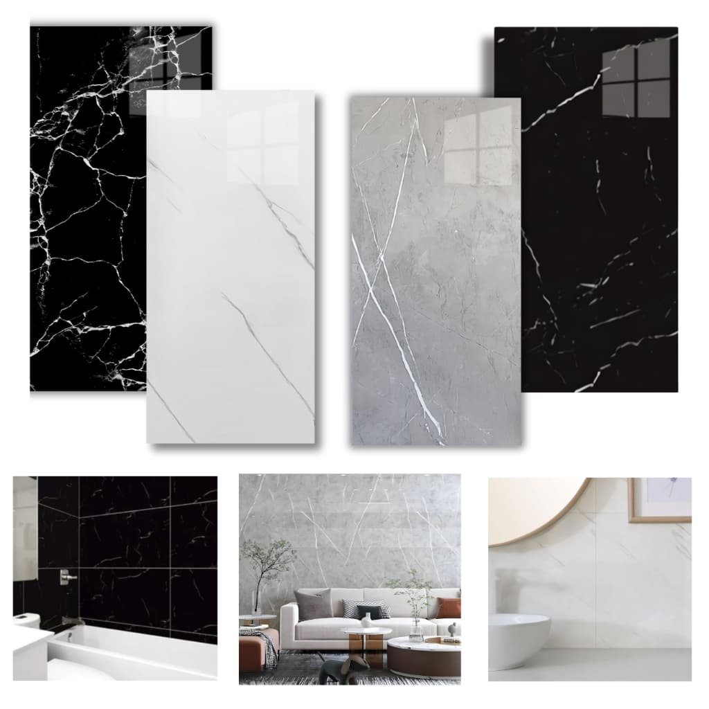 Kit Placas Adesiva Mármore 3D Revestimento Autocolante Decoração Quarto Sala Banheiro Impermeável