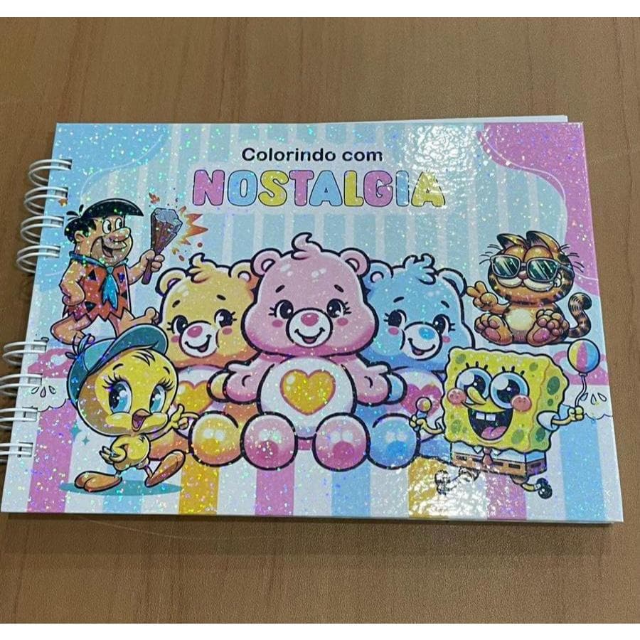 Livro de Colorir Nostalgia Capa Dura com Laminação brilho - 50 Folhas - Gramatura 180g