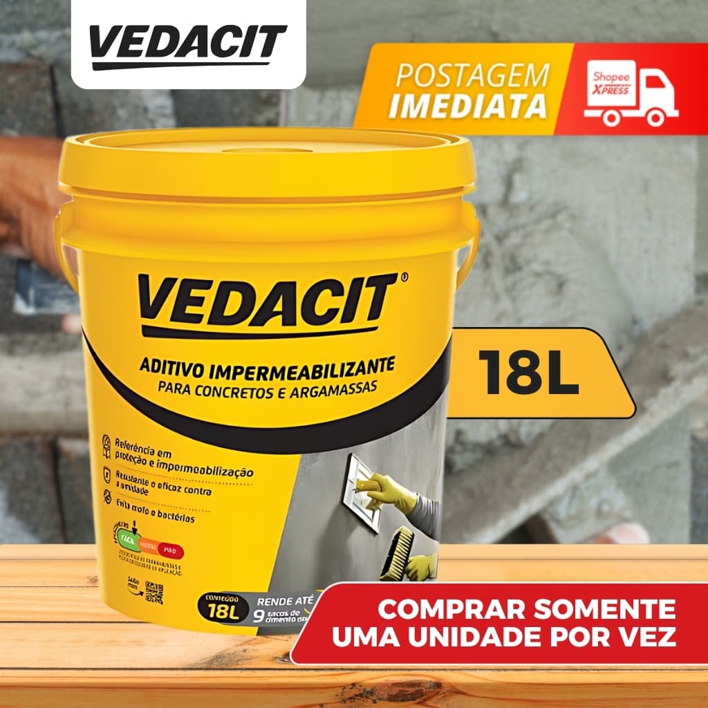 Aditivo Impermeabilizante Vedacit (Balde 18 litros) - VEDACIT - Concreto e argamassa
