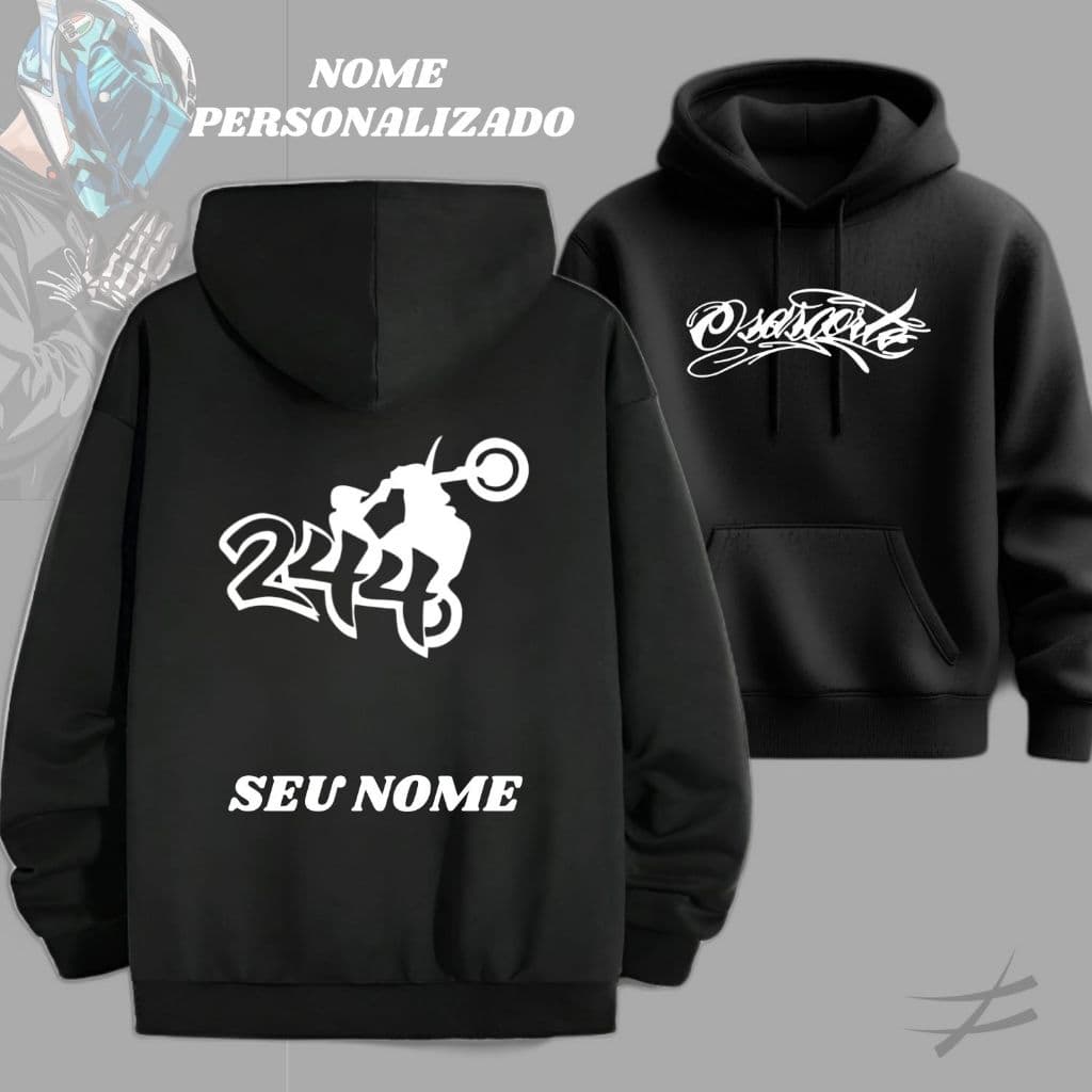 Moletom Osascorte Personalizado Com Nome Grau 244 Blusa de Frio Masculina Casaco Flanelado Com Capuz