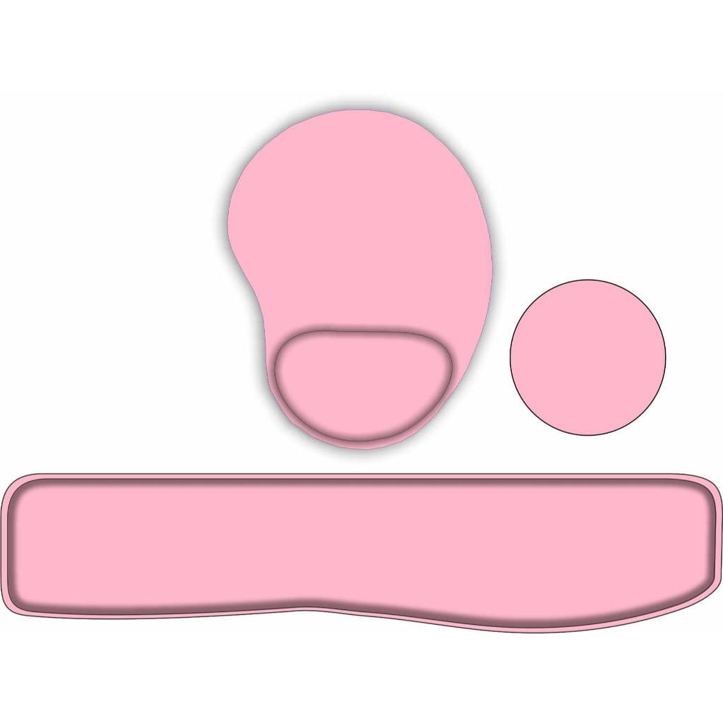 kit mouse pad ergonomico + apoio de teclado + porta copos cores lisas claras