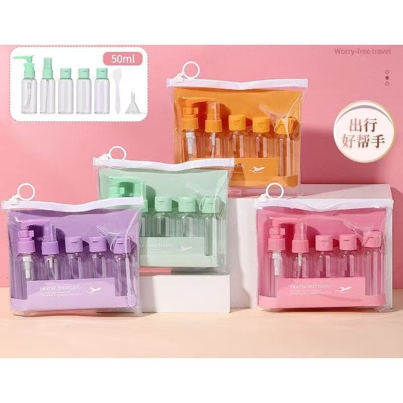 Conjunto de 7 Frascos de Spray de Viagem, Recarregáveis e Inodoros, com Bolsa Transparente LY-1126