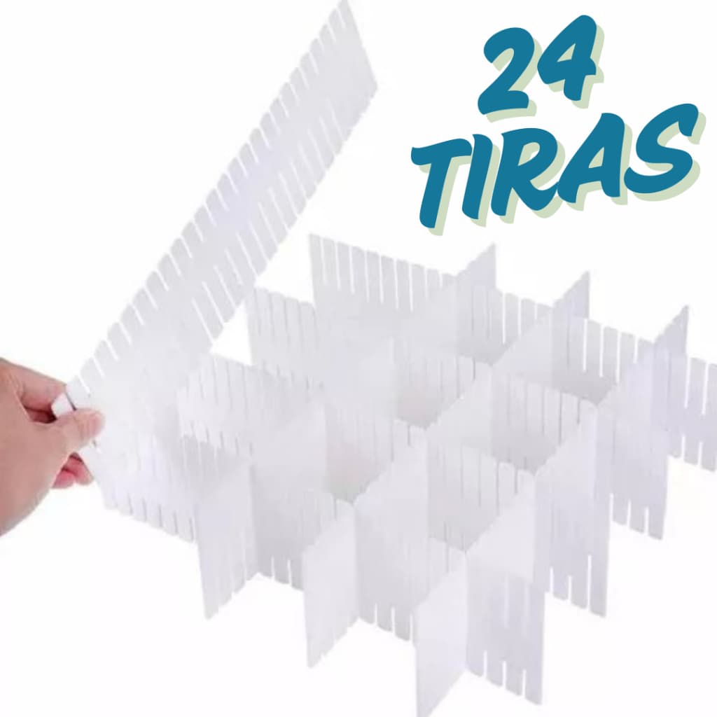 Organizador Divisória Gaveta Separador Ajustável 24 Tiras