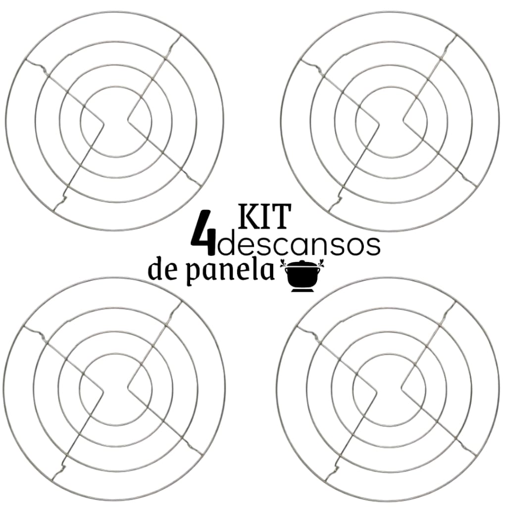 Kit De Descansos de Panela de Inox 4 Unidades Redondos Resistentes