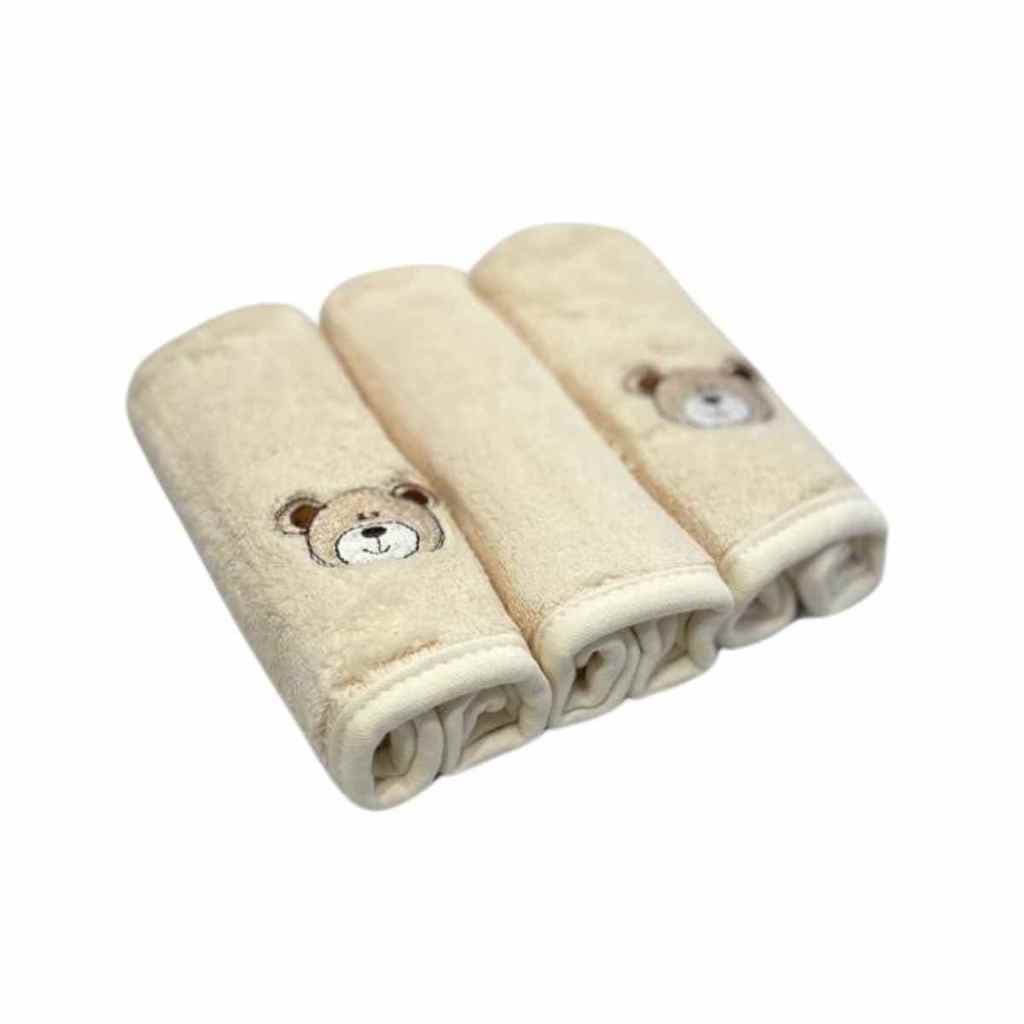 Kit 3 Toalhinhas De Boca Bebê Macias Ultra Absorventes Babita Fraldinha Paninho Cueirinha Lencinho